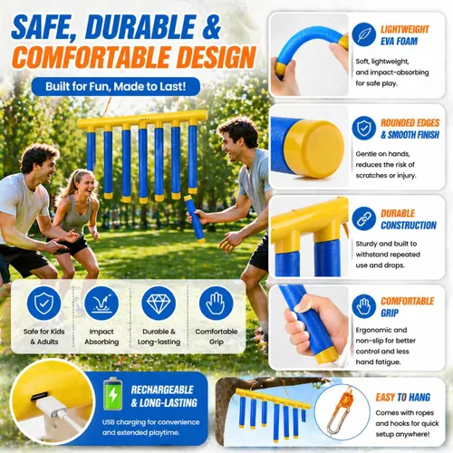 Miniatura 3 de Juego de desafío Reflex, juego de 3 barras ajustables para caídas de juego de reflejo para desafío de velocidad de la mano, tiempo de reacción