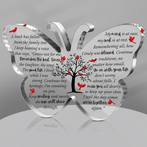 Karenhi Regalos de Navidad cardenales rojos de 6 x 4 pulgadas, regalo conmemorativo de duelo por pérdida de un ser querido, decoraciones de Papá