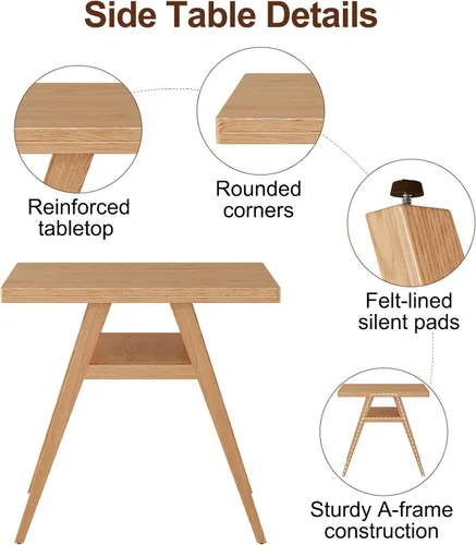 Miniatura 7 de Juego de mesa de comedor bistró de madera maciza, 3 piezas, mesa de comedor para patio al aire libre, juego de 2 con sillas tapizadas, silla