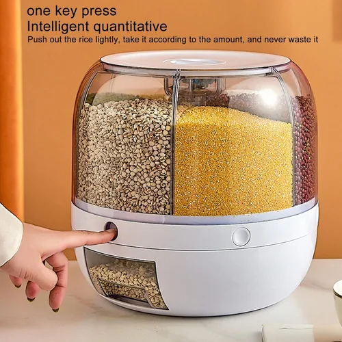 Miniatura 5 de Dispensador de arroz, dispensador de granos, 6 rejillas, dispensador de PP, organizador de almacenamiento de granos para cocina doméstica (#1)