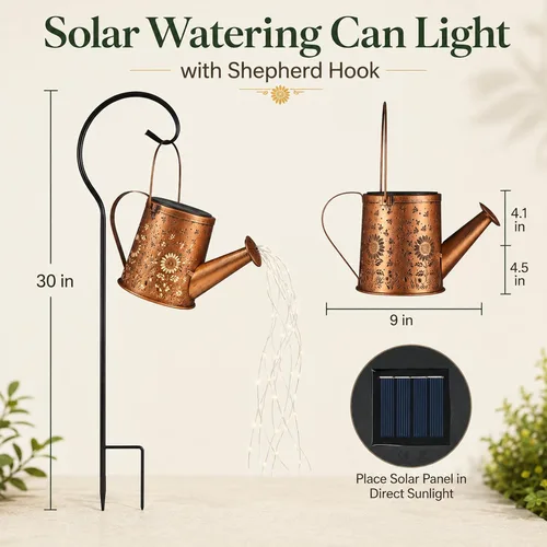 Miniatura 6 de Luz de regadera solar, lámpara colgante alimentada por energía solar, luces de paisaje decorativas para jardín, decoración de jardín impermeable