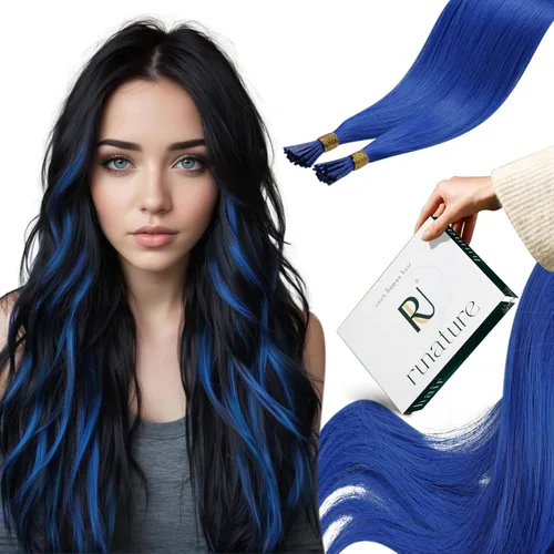 Miniatura 10 de RUNATURE Extensiones de cabello humano con punta en I Tip de 18 pulgadas, extensiones de cabello natural Remy para mujer, extensiones de cabello