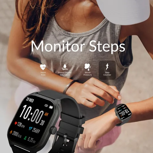 Miniatura 3 de Supersonic SC-181SW - Reloj inteligente con pantalla táctil de 2 pulgadas con monitor de frecuencia cardíaca, presión arterial, niveles de oxígeno