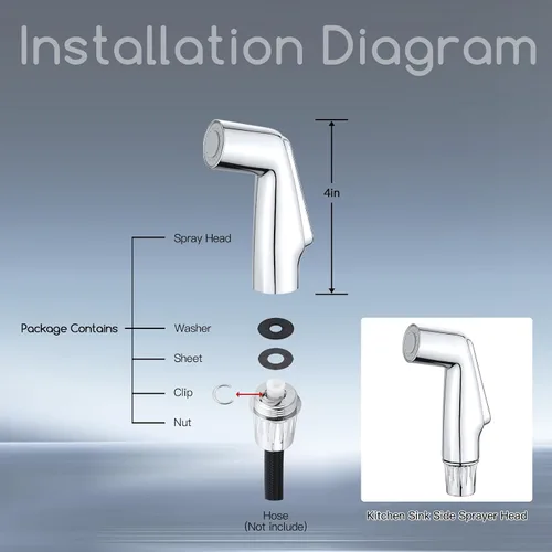 Miniatura 5 de Repuesto de rociador de fregadero de cocina, cabezal rociador lateral universal para fregadero, cabezal rociador de grifo de fregadero de cocina