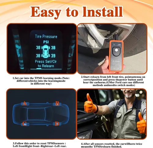 Miniatura 7 de Herramienta de reaprendizaje TPMS, Sistema de monitoreo de presión de neumáticos, Sensor de presión de neumáticos automático EL-50448, herramienta