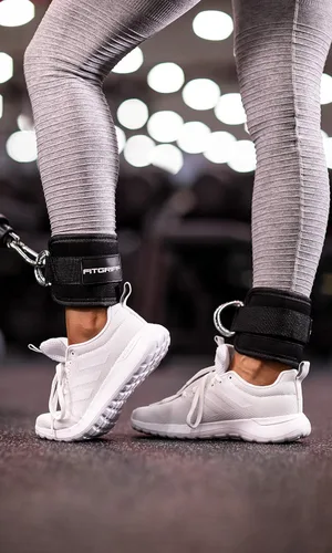 Miniatura 2 de Fitgriff® Correas de tobillo V1 para máquina de cable (2 piezas) - Equipo de entrenamiento para gimnasio - Accesorio de polea para piernas, correas