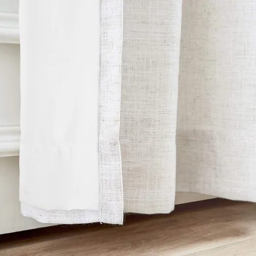 Miniatura 5 de Macochico Cortinas opacas de lino sintético de 52 pulgadas de ancho x 63 pulgadas de largo, panel de cortinas plisadas para dormitorio, aulas