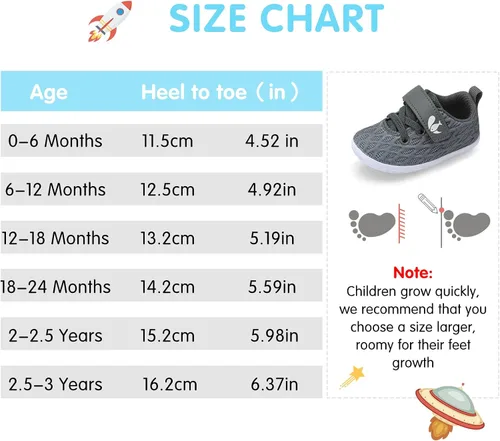 Miniatura 7 de FEETCITY Zapatillas de bebé para niños y niñas, zapatos para primeros pasos, zapatos de cuna para recién nacidos, zapatos sin cordones para niños