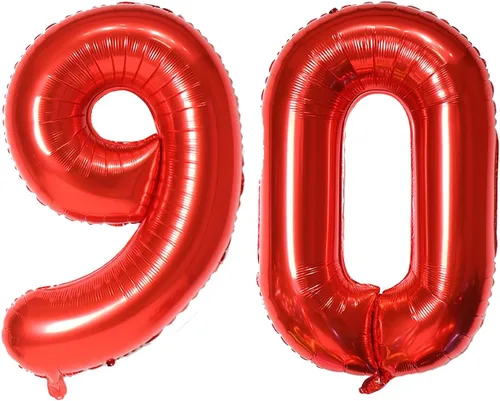 Miniatura 51 de Globo de helio rojo del número 10 de 40 pulgadas, autosellado para decoración de fiesta de cumpleaños y decoración de fiesta de aniversario (rojo 10)