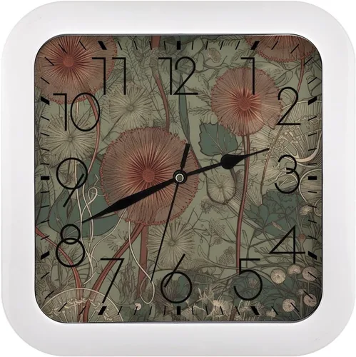 Miniatura 11 de 10" Square Modern Wall Clock,Different Heart Patterns Print Kitchen Clocks Wall Battery Operated,Silent Non Ticking Unique Funny Cute Wall Clock for