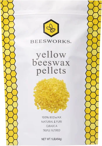 Beesworks Gránulos de cera de abeja amarilla (1 libra) | 100% pura, grado cosmético, cera de abeja con triple filtro para el cuidado de la piel,