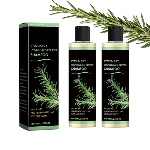 Champú de romero para el crecimiento del cabello, para mujeres y hombres, champú natural para espesar y fortalecer con queratina hidrolizada para