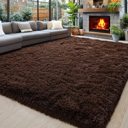 Miniatura 58 de Alfombras de área de 8x10 para sala de estar, alfombra shaggy grande ultra suave y esponjosa para dormitorio, alfombras de felpa mullida Blanco crema