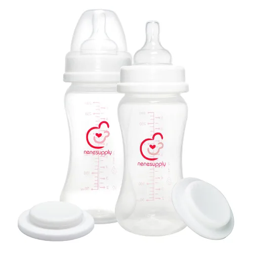 Miniatura 10 de Nenesupply Biberones naturales para recién nacidos, biberones de alimentación de flujo lento para bebés amamantados, cuello ancho, 9 onzas, PP