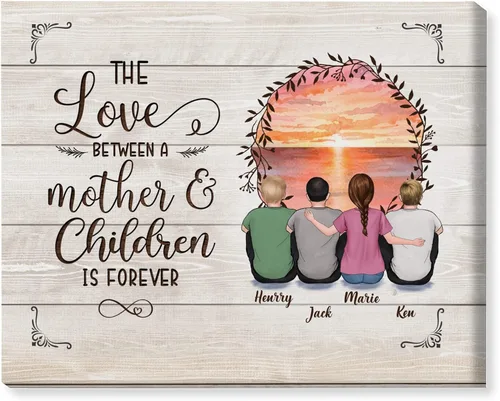 Miniatura 18 de Gossby Lienzo personalizado envuelto para mamá – El amor entre madre e hija es para siempre – Regalo personalizado con nombres de avatares – Regalo