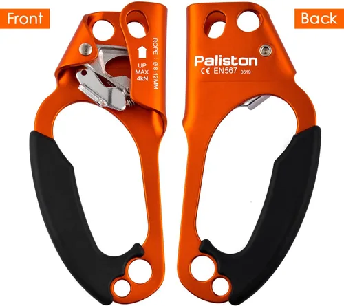 Miniatura 6 de Ascensor de mano de escalada para arbolista de escalada (derecha e izquierda) para cuerda de 8 ~ 0.472 in 1 pieza izquierda - naranja