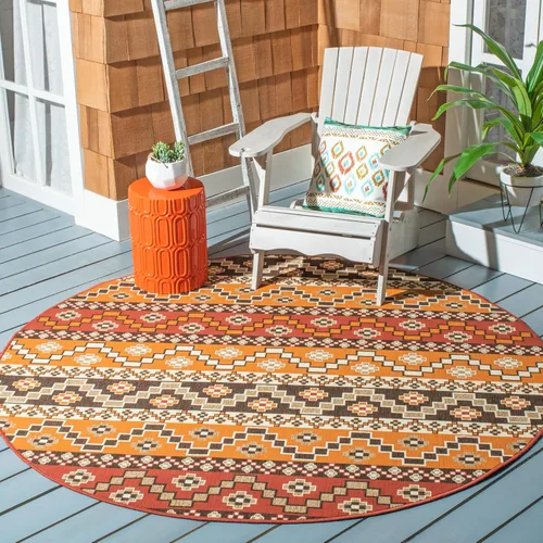 Miniatura 39 de SAFAVIEH Alfombra lavable para exteriores, colección Veranda – Alfombra de pasillo de 2.3 x 6 pies, color azul y crema, no desprende pelusa y fácil