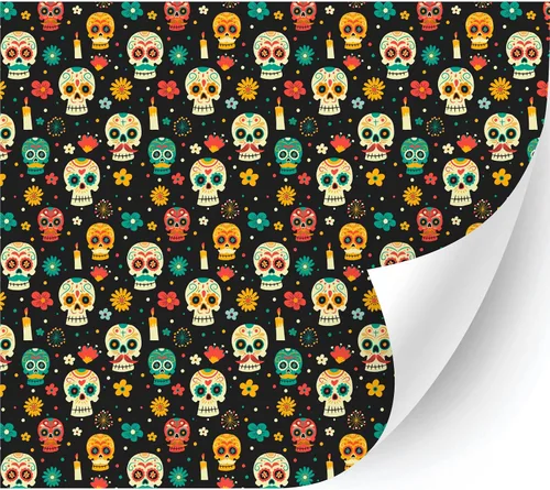 Miniatura 28 de HTV4U Puff - Vinilo de transferencia de calor con estampado de Halloween (azul Dia de Muertos, 12 x 12 pulgadas), vinilo 3D estampado para planchar