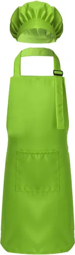 Miniatura 16 de ranrann Conjunto de delantal de chef para niños y niñas, delantales de cocina para cocinar, hornear, entrenamiento, disfraz
