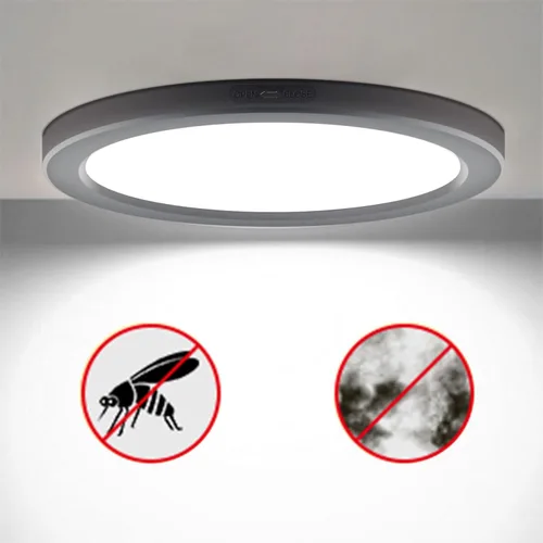 Miniatura 7 de Lámpara de techo LED de 7 pulgadas, montaje empotrado, atenuable, luz de techo plana redonda ultra delgada de 5000 K, luz diurna, lámpara de techo