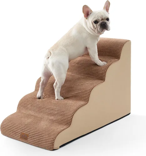 Miniatura 20 de COZY KISS Escaleras anchas para perros pequeños de 15.7 pulgadas de alto, escalón para mascotas para cachorros, gatos mayores, rampa curva