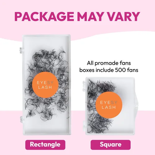 Miniatura 8 de Eyesy Lash 500 abanicos Promade: abanicos de pestañas prefabricadas con volumen para extensiones de pestañas, base puntiaguda, hechas a mano
