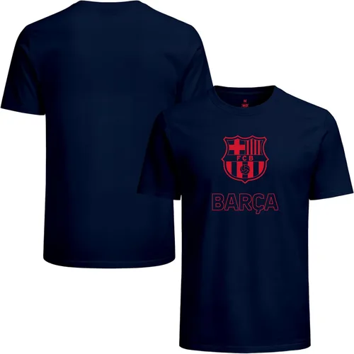 Miniatura 6 de Icon Sports Camiseta de algodón con licencia oficial del FC Barcelona, unisex para adultos azul marino (94ct-navy)