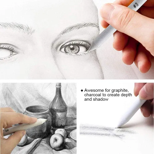 Miniatura 2 de Artista mezclando tocón lápiz dibujo mezcla palo difuminar tocón arte difuminador dibujo pastel tortillón tocón mezcla de tocón mezcla de carbón 12