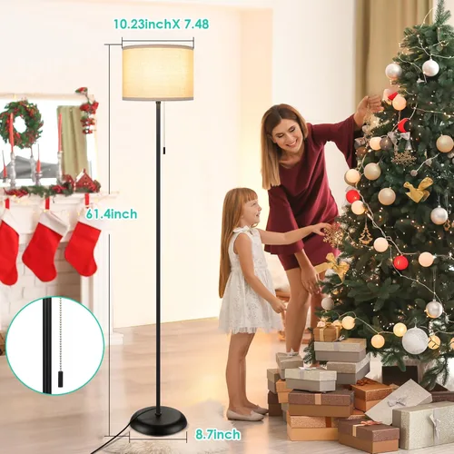 Miniatura 6 de FOLKSMATE Lámpara de pie para sala de estar, lámparas LED modernas y sencillas, lámpara alta para dormitorio, niños, oficina, sala de lectura, luz