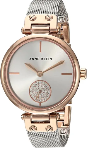 Miniatura 7 de Anne Klein Reloj de pulsera de malla acentuada con cristal prémium para mujer