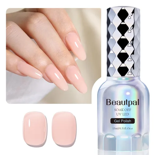 Miniatura 18 de BEAUTPAL - Esmalte de uñas de gel blanco lechoso de 0.5 onzas líquidas, esmalte de gel semipermanente UV LED, arte de uñas, salón de manicura