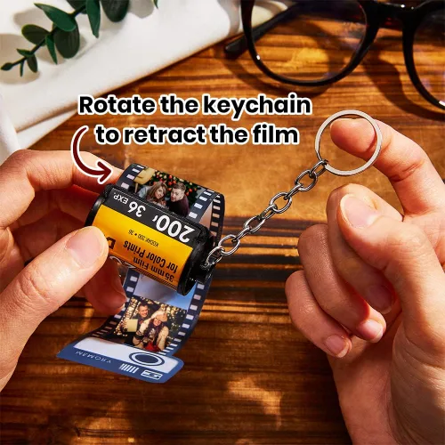 Miniatura 3 de Llavero de rollo de película, llavero personalizado con imagen, carrete de memoria de cámara, llavero de álbum de fotos, regalos de Navidad