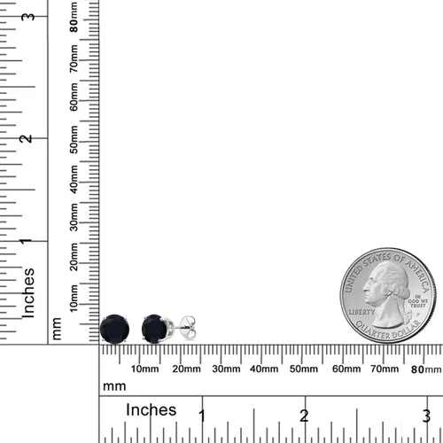 Miniatura 137 de Gem Stone King Aretes de plata de ley 925 con piedra natal redonda de 0.276 in para mujer