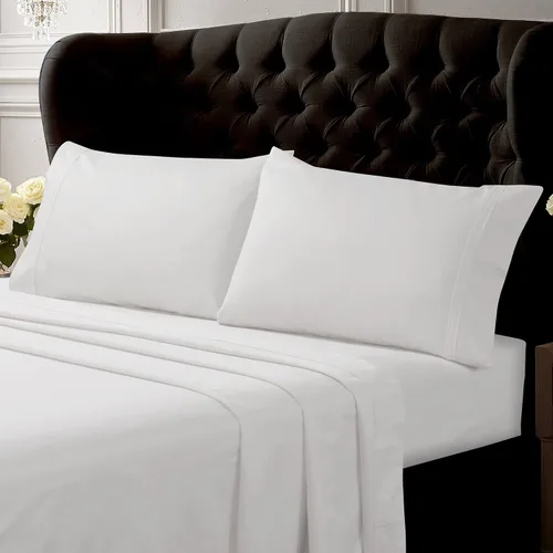 Miniatura 5 de Tribeca Living Juego de 2 fundas de almohada de satén de algodón egipcio tamaño King, color liso, 500 hilos, ropa de cama de lujo, café