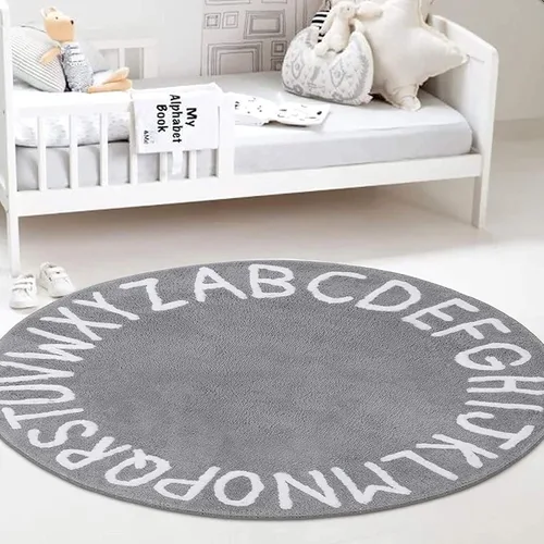 Nordic Gray Area Rugs 80cm 100cm 120cm 140cm 160cm 180cm 200cm Round Carpet for Living Room Bedroom Home Floor Non-Slip Mats Soft Yoga Mat (Size :