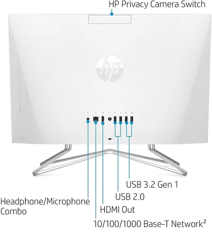 Miniatura 6 de HP 2022 All-in-One Desktop, pantalla FHD de 21.5 pulgadas, procesador Intel Celeron J4025, 8 GB RAM, 256 GB PCIe SSD, cámara web, HDMI, RJ-45