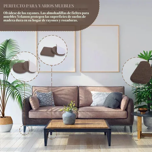 Miniatura 7 de Yelanon Almohadillas de fieltro para muebles, 56 unidades (1+2 pulgadas), almohadillas de fieltro de alta calidad para patas de silla, protectores