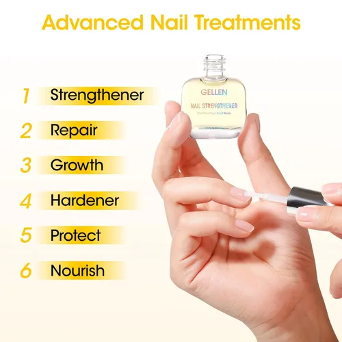 Miniatura 5 de GELLEN Pro Care Fortalecedor de Uñas de Jengibre, Tratamiento de Suero de Jengibre, 8-EN-1 Reparador de Uñas Transparente de Secado al Aire