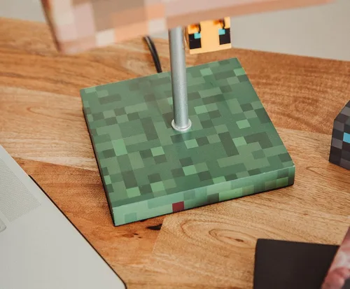 Miniatura 4 de Minecraft Lámpara de escritorio con bloque de nido de abeja amarilla con extractor de abeja 3D, lámpara de mesa de noche con luz LED de estado