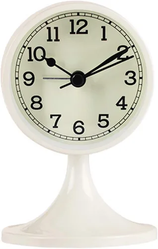 Miniatura 10 de Sherry Nightlight Despertador 4" Redondo Silencioso Despertador Mesita de noche Reloj de viaje sin tictac Beige