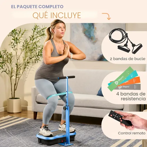 Miniatura 8 de Lifepro TrimLite Vibration Plate with Handle — Vibration Plate Exercise Machine with 99 Speed Levels, Bluetooth & Magnetic Acupoints — Whole Body