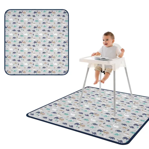 Miniatura 54 de BapronBaby Adventure Awaits - Tapete impermeable para debajo de sillas altas, suelos, mesas, tiempo de juego o artes y manualidades, lavable a