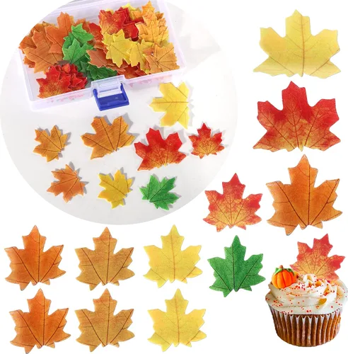 Miniatura 14 de Rsstarxi Paquete de 24 adornos para cupcakes con purpurina con purpurina para dar gracias, decoración de pasteles para el día de Acción de Gracias