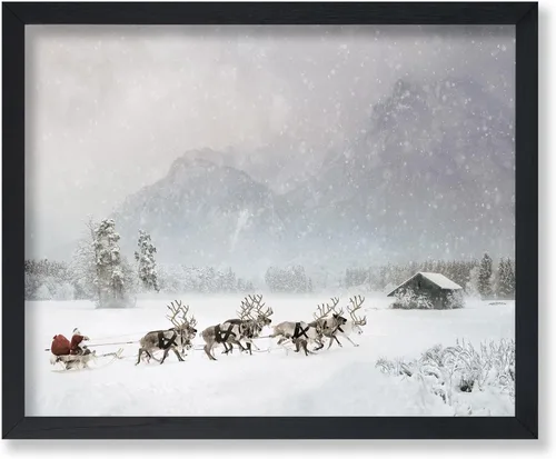 Miniatura 35 de Poster Master Póster Vintage de Vacaciones - Impresión Retro de Navidad - Regalo para Artista, Amigo - Papá Noel en Trineo de Renos, Invierno, Nieve