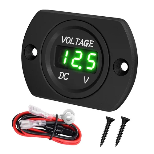 Miniatura 7 de DaierTek DC 12V 24V Display Automotriz Voltímetro de Reemplazo, Medidor de Voltaje Digital de 12 Voltios 24 Voltios 36 Voltios Impermeable Mini