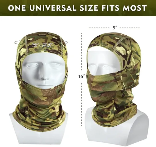 Miniatura 4 de Máscara facial de camuflaje militar, bandana, pasamontañas, capucha para hombres y mujeres, entrenamiento táctico, ciclismo, esquí, resistente al