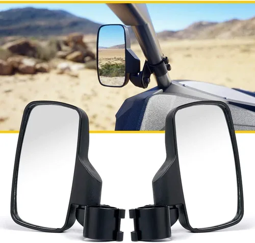 Motobiker Espejos laterales UTV para jaula antivuelco de 1.75 pulgadas compatible con Polaris RZR 570 800 900 1000 XP/Polaris Ranger 400 500 700