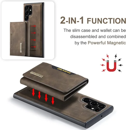 Miniatura 4 de Funda de piel desmontable 2 en 1 para Samsung Galaxy S22 Ultra 5G con bolsillo para tarjetero, fundas delgadas para teléfono de 6.8 pulgadas