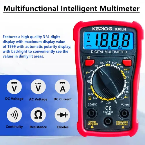 Miniatura 4 de Kit de soldador KEPIOG, soldador eléctrico de 80W, temperatura ajustable (180°C- 500°C), con multímetro, lupa, maniquí de ayuda para soldar, tubo