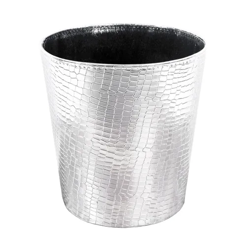 Miniatura 18 de Cubo de basura de piel sintética de 10 litros/2.64 galones, decorativo, impermeable, papelera para el hogar, oficina, baño, jardinería, 2 Flower-1